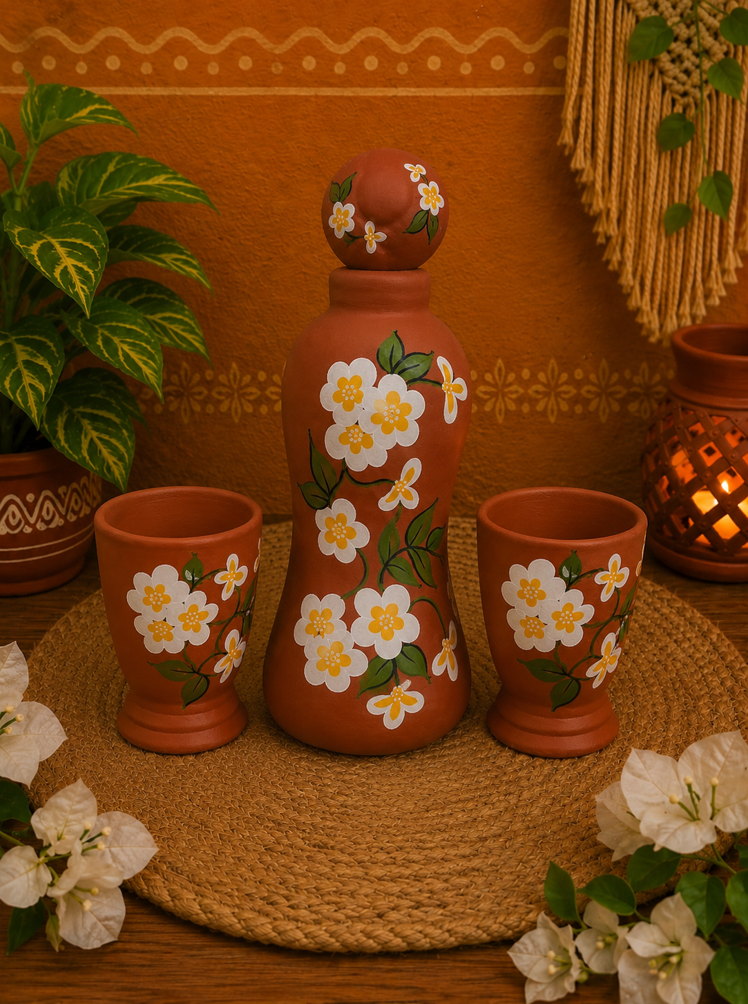 White Blossom Jar Bottle