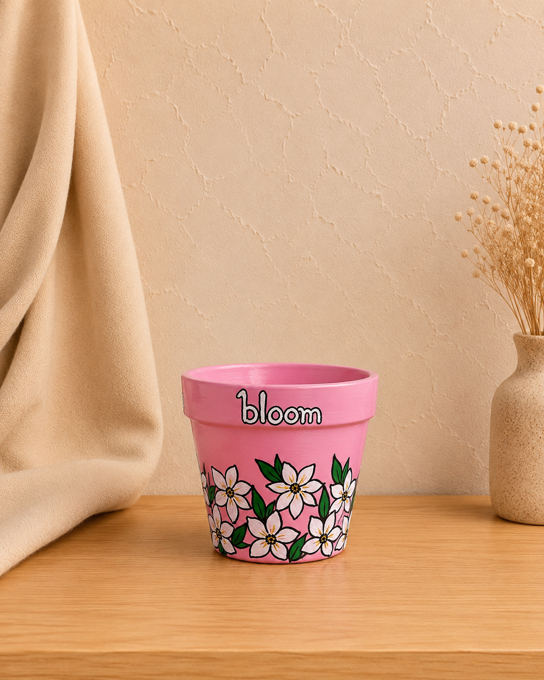Pink Flower Bloom Planter